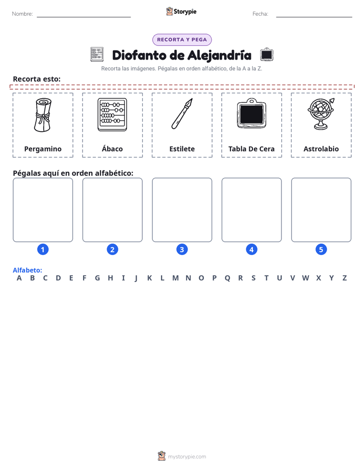 Cortar y Pegar el Alfabeto