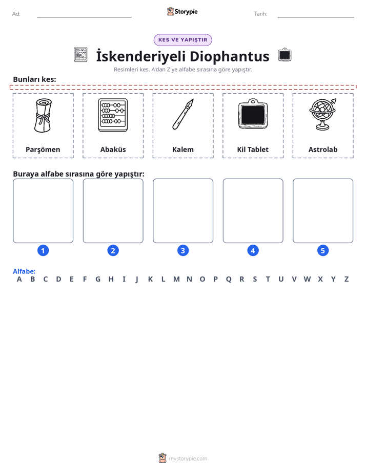 Kes & Yapıştır Alfabe