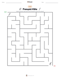 François Viète printable worksheet preview