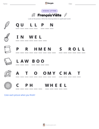François Viète printable worksheet preview
