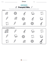 François Viète printable worksheet preview