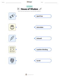 House of Wisdom printable worksheet for kids