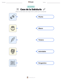 Hoja de trabajo imprimible de Casa de la Sabiduría para niños