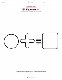 Equation coloring page for kids
