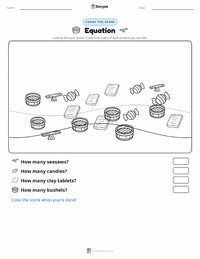 Equation printable worksheet preview