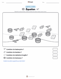 Aperçu de la feuille de travail imprimable Équation