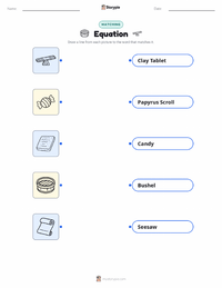 Equation printable worksheet for kids