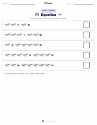 Equation printable worksheet preview