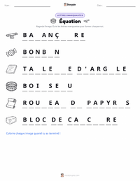 Aperçu de la feuille de travail imprimable Équation