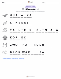 Podgląd drukowalnego arkusza ćwiczeń Równanie
