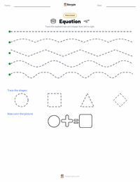 Equation printable worksheet preview