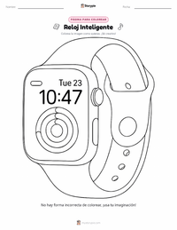 Página para colorear de Reloj inteligente para niños