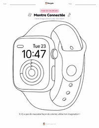 Page de coloriage Montre connectée pour les enfants