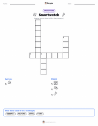 Smartwatch printable worksheet preview