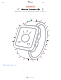 Aperçu de la feuille de travail imprimable Montre connectée