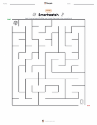 Smartwatch printable worksheet preview