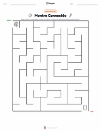Aperçu de la feuille de travail imprimable Montre connectée