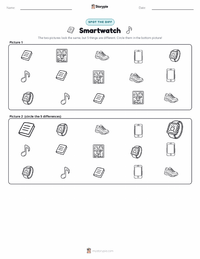 Smartwatch printable worksheet preview