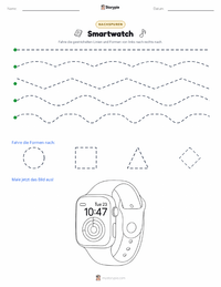 Smartwatch druckbare Arbeitsblatt Vorschau
