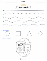 Smartwatch printable worksheet preview