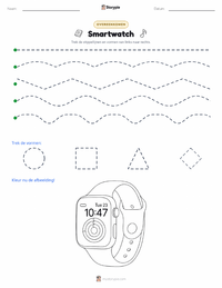 Smartwatch afdrukbare werkblad voorbeeld