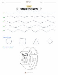 Prévia da folha de atividades imprimível Smartwatch