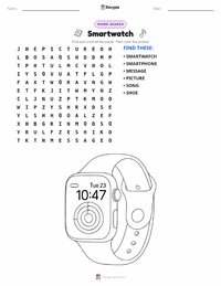 Smartwatch printable worksheet preview