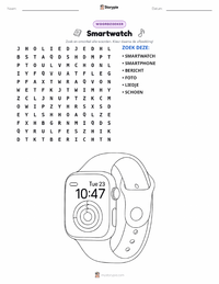 Smartwatch afdrukbare werkblad voorbeeld
