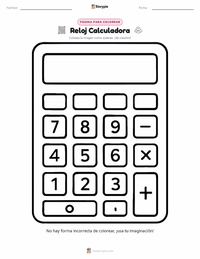 Página para colorear de Calculadora para niños