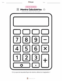Page de coloriage Calculatrice pour les enfants