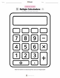 Página de colorir Calculadora para crianças