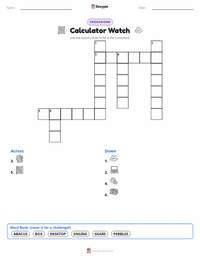 Calculator Watch printable worksheet preview