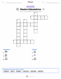 Aperçu de la feuille de travail imprimable Calculatrice