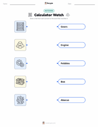 Calculator Watch printable worksheet for kids