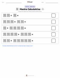 Aperçu de la feuille de travail imprimable Calculatrice