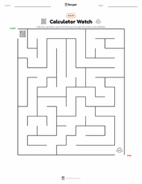 Calculator Watch printable worksheet preview
