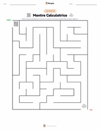 Aperçu de la feuille de travail imprimable Calculatrice
