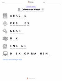Calculator Watch printable worksheet preview