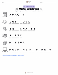 Aperçu de la feuille de travail imprimable Calculatrice