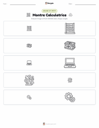 Aperçu de la feuille de travail imprimable Calculatrice