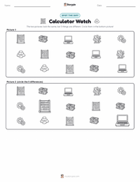 Calculator Watch printable worksheet preview