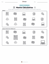 Aperçu de la feuille de travail imprimable Calculatrice
