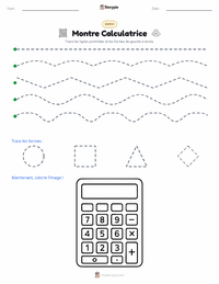 Aperçu de la feuille de travail imprimable Calculatrice