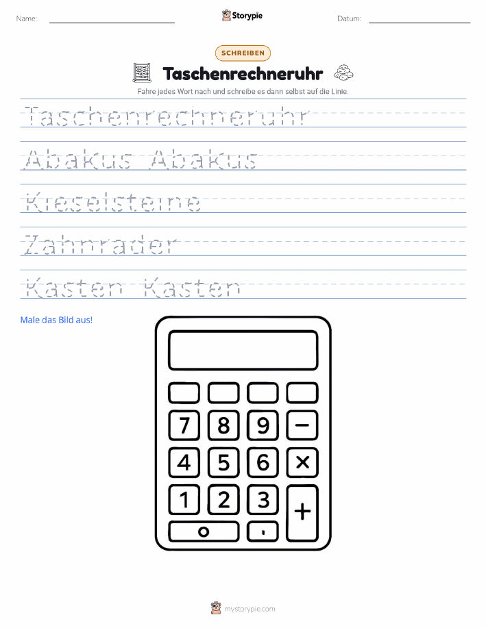 Schreibübung