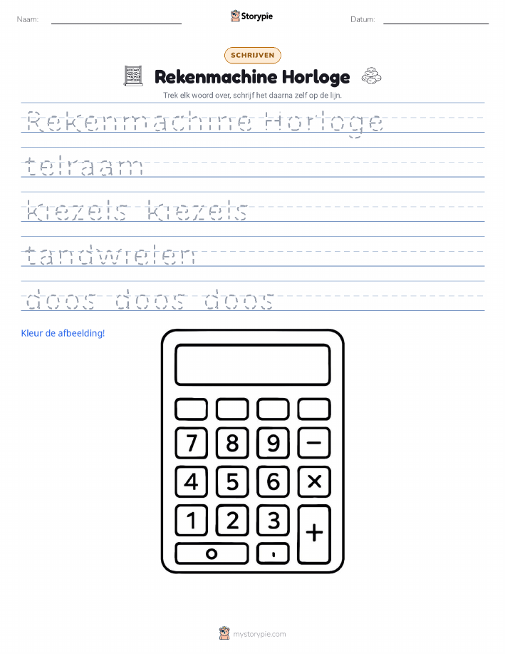 Schrijf Oefening
