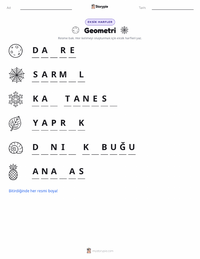 Geometri yazdırılabilir çalışma sayfası önizlemesi