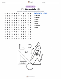Vista previa de la hoja de trabajo imprimible de Geometría