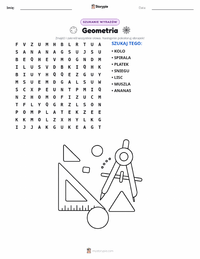 Podgląd drukowalnego arkusza ćwiczeń Geometria
