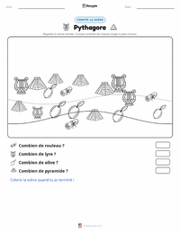 Aperçu de la feuille de travail imprimable Pythagore