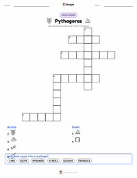 Pythagoras printable worksheet preview